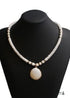 Boho Necklace, Natural Shell Cowrie in White